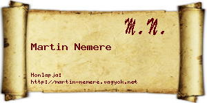 Martin Nemere névjegykártya